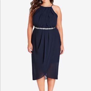 City Chic wrap dress with belt